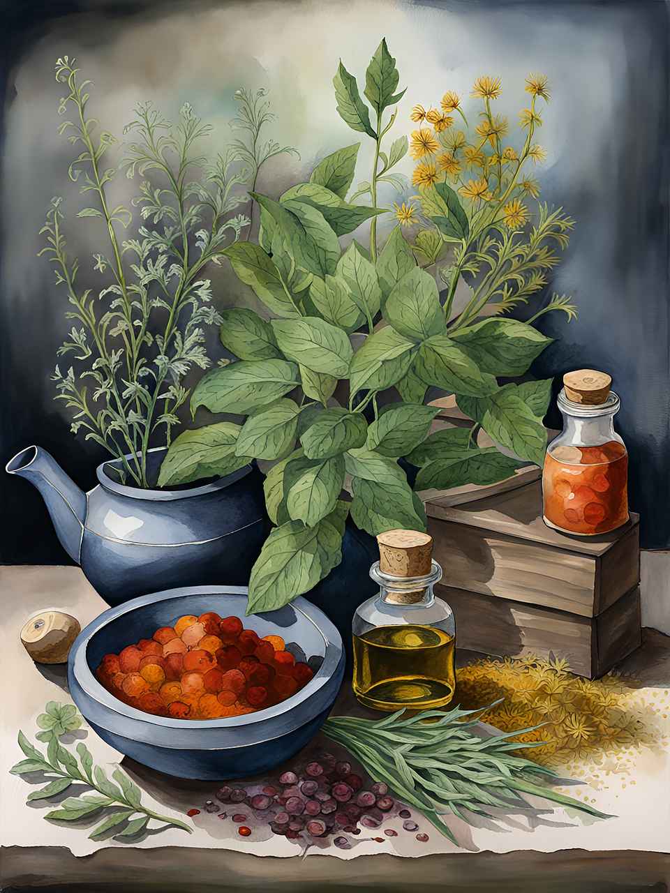 herbs, berries, painting-8351889.jpg